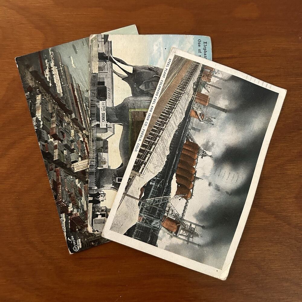 Lot Of 3 Antique Travel Post Cards Ephemera Colorado New Jersey New York